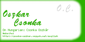 oszkar csonka business card